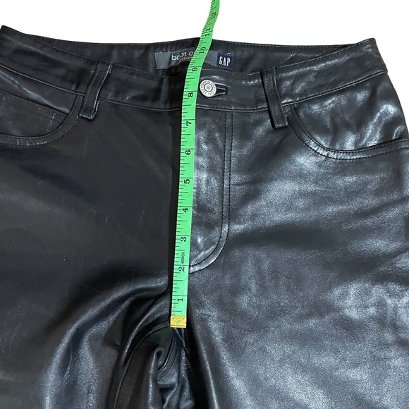 Vintage The Gap Genuine Leather Riding Pants Y2K Bootcut Black Womens Sz 4 - Picture 5 of 7